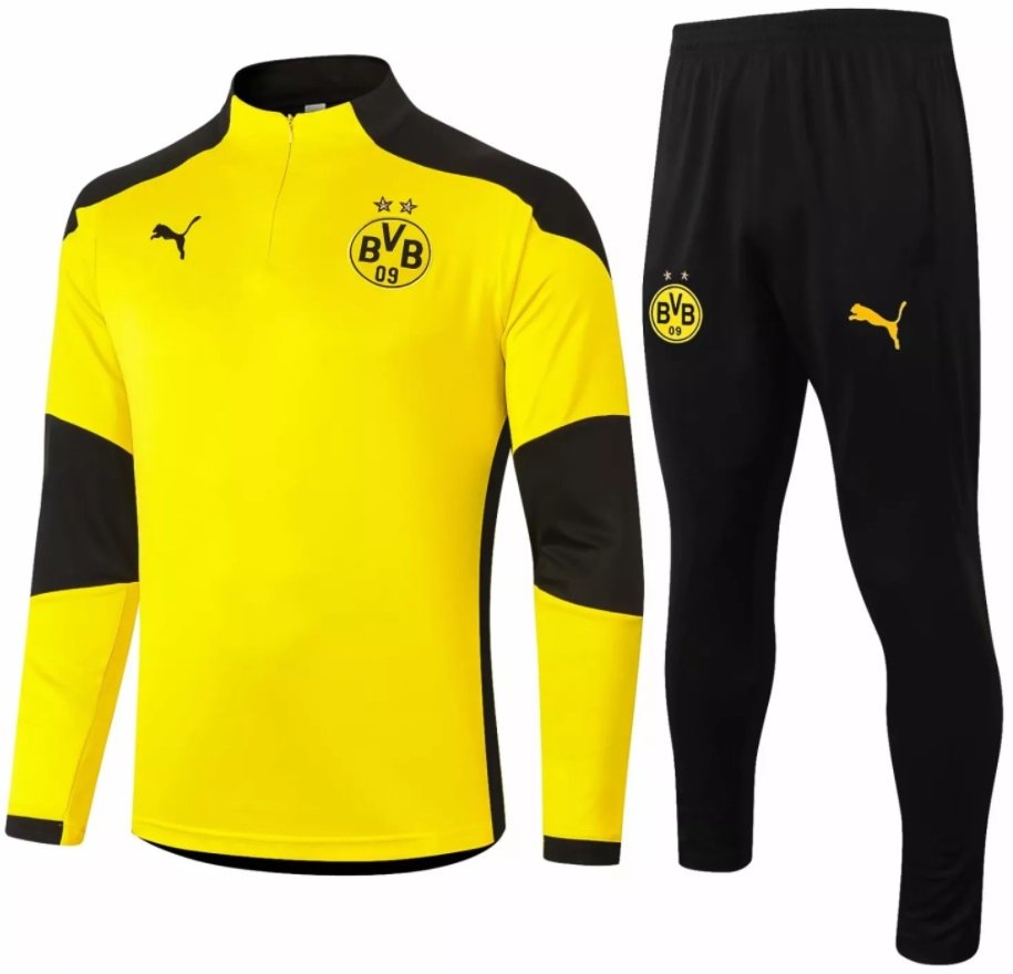 Kit treinamento oficial Puma Borussia Dortmund 2020 2021  Amarelo e preto